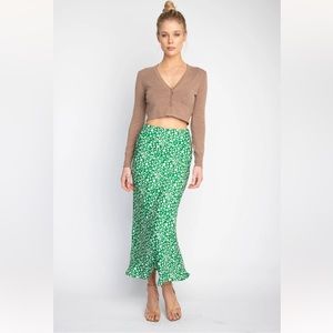ISLA SLIP SKIRT IN NOLITA GREEN FLORAL